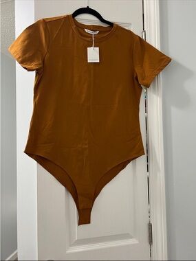 Mango Rust Brown Short-Sleeve One-Piece Bodysuit